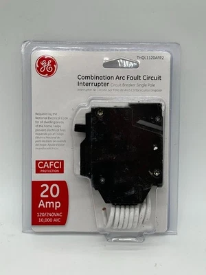 GE THQL1120AFP2 20A CAFCI Combination Arc Fault Circuit  Breaker ~ New - Image 1 of 4