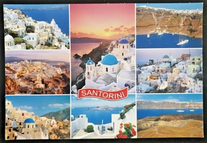 Postcard Multiview of Santorini Blue Domed Churches - Bild 1 von 2
