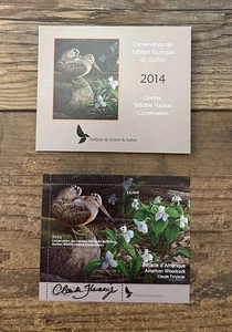 2014 CANADA **QUEBEC** Province Wildlife Habitat Conservation Stamp - ARTIST SIG - Picture 1 of 2