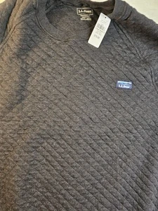 LL Bean Quilted Sweatshirt Crewneck Mens 3XL Traditional Fit New Hether Charcoal - Picture 1 of 11