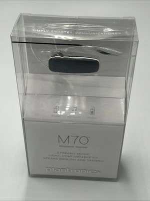 New In Box Plantronics M70 Bluetooth Headset Black white (Sealed) - image 1 of 4
