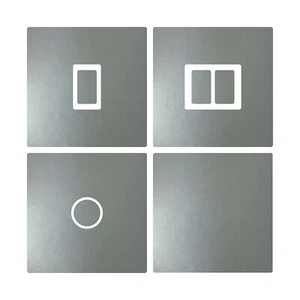 Metallic Silver Vinyl UK Light Switch Stickers for Living Room, Bedroom, Kitchen - Picture 1 of 11