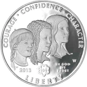 2013 W Girl Scouts Centennial PP Silber Dollar mit Etui - Bild 1 von 2