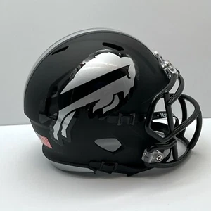 Buffalo Bills CUSTOM Concept Matte Black - Mini Football Helm "Black Ice" - Bild 1 von 3