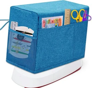 Sewing Machine Cover, Protective Cover with Storage Pocket Lucky Dark Blue - Picture 1 of 7