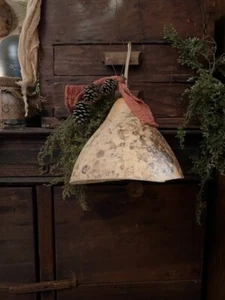 Primitive Christmas Gourd Bell  Early Look Peg Hanger Homestead Door Keep #G - Picture 1 of 11