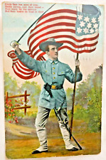 1908 Vintage Patriotic Postcard: Uncle Sam Has Sons of Iron