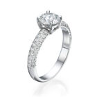 1.20 Ct G/Si1 Round Cut Lab Created Diamond Engagement Ring 14K White Gold