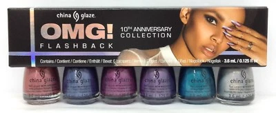 ¡SÚPER VENTA! China Esmalte MINI OMG! FLASHBACK - 6 colores x 3,6 ml/0,125 oz Foto 1 de 3