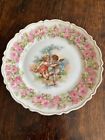 Carl Tielsch Ct  Germany Vintage Cherb Plate Pink Floral  Rose And Gold Accents