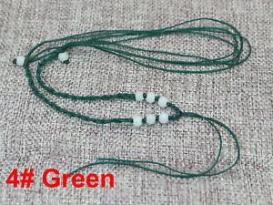 10 Chinese Silk Thread Knotted 8-Jade Beaded Cord Adjustable Pendants Necklace