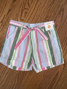 Gymboree NWT Sz 9 Daisy Delightful Striped Cuffed Shorts - Picture 1 of 4