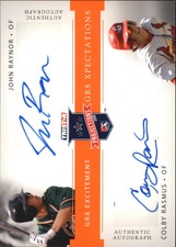 2008 TRISTAR PROjections GR8 Exp Autographs Dual Orange #RR John Raynor/Rasmus/5