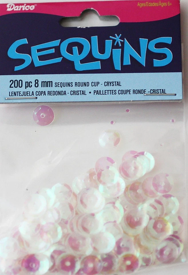 Artesanía económica Darice ~ LENTEJUELAS TAZA ~ Tamaño: 8 mm Color: CRISTAL IRIS ARCO IRIS Paquete: 200 Foto 1 de 1