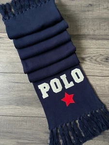 POLO RALPH LAUREN KNITTED VARSITY SCARF DOUBLE LAYERED RETAIL £75 BNWT - Picture 1 of 6