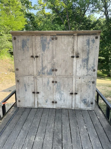Antique Primitive Painted Large 8 Door Cabinet Cupboard Pantry Country Kitchen Cover
