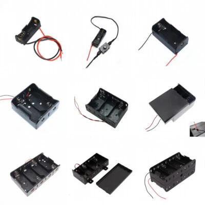 1 2 3 4 8 x C/D/23A 12V CR123A Battery Holder Case Enclosed Box/Switch with Wire - Image 1 of 4