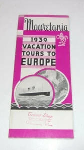 SELTEN 1939 Mauretanien Dampfer Kreuzfahrtschiff Vintage Reiseheft - Bild 1 von 8