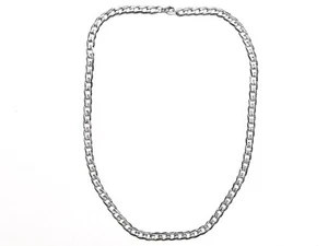 20" Stainless Steel Diamond Pattern 6mm Curb Link Men - Picture 1 of 6