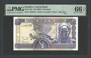 Gambia 50 Dalasis ND(2005) P23c Uncirculated Graded 66 - Picture 1 of 2