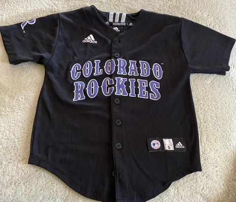 Adidas Boys Colorado Rockies Baseball Short Sleeve Jersey Small 8 Cover