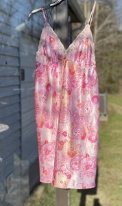 Secret Treasures Size Lg Sleepwear Short Gown Adjustable Strap OrangePink / Lace - Picture 1 of 9
