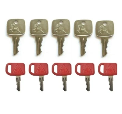 10PCS For John Deere Heavy Construction Equipment Ignition Key Common AT195302 - Image 1 of 4