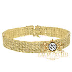 Canary Citrine High Quality Simulated Diamond Gold Finish 4 Row Tennis Bracelet