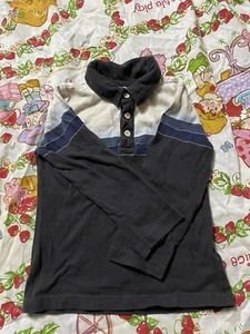 Vintage 2000s Baby Boys Old Navy Multicolored Striped Gray Polo Shirt. Size 3T - Picture 1 of 10