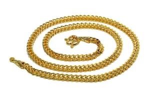 Elegante collar de sombrero de cadena Franco de 24 pulgadas 5,3 mm oro 22K 24K GP hecho en Tailandia GT68 - Imagen 1 de 5