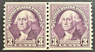 US 1932 Scott # 721 Coil Pair MNH Washington Violet 3¢ - Image 1 of 2