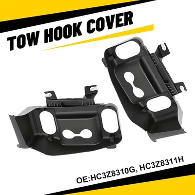 黑色前钩防撞拖眼罩适合福特 F-550 Super Duty XL 2017-2019 — 第 1/4 张图片