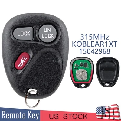 3 Button Remote Key Fob KOBLEAR1XT for GMC Yukon Sierra 1500 2500 3500 2001 2002 - Image 1 of 4