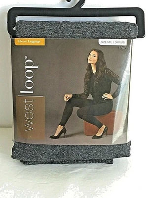 Leggings West Loop para mujer talla M/L gris oscuro polar mezcla poliéster spandex  Foto 1 de 4