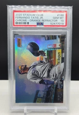 2020 Topps Stadium Club Chrome Fernando Tatís Jr. #188 Orange /99 PSA 10 POP 1 - Image 1 of 3