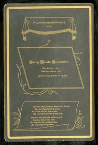 Antique VICTORIAN Cabinet Card MOURNING REMEMBRANCE Funeral DEATH NOTICE 03 - Picture 1 of 2