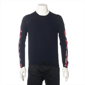 Moncler MAGLIONE 16 years Wool Knit S Men's Black  B20919006400 Geometric Fabric - Picture 1 of 7