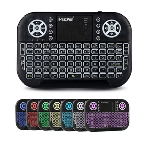 iPazzPort: Mini wireless keyboard+touchpad combo, Bluetooth+2.4G 7-Color backlit - Picture 1 of 7