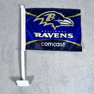 Baltimore Ravens Car Window Flag NFL Team Logo 2-sided NEW (Comcast) - Picture 1 of 4
