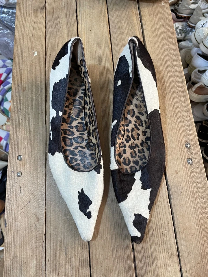 Dolce and Gabbana Zapatos de salón de pelo de pony en negro blanco en suela interior de leopardo talla 41 EU Foto 1 de 4