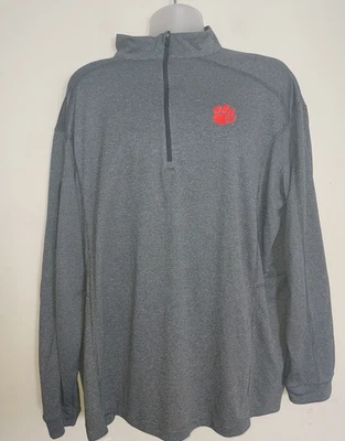 Pullover Clemson Tigers Para Hombre 2XL 1/4 Cremallera Manga Larga Columbia Golf Gris Foto 1 de 4