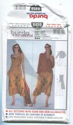 Burda 8459 Misses' Dress & Jacket SZ 8-18 UNCUT - Image 1 of 3