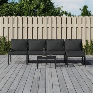 Garten Lounge Set mit Kissen Gartenmöbel Sitzgruppe Tisch Stuhl Stahl vidaXL - Bild 1 von 15