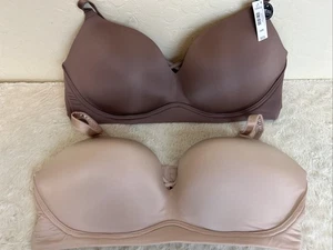 Torrid Dream Wire-Free Push Up Bra ~ 44DD 360 Back-Smoothing Tan Mauve Lot Of 2 - Picture 1 of 10