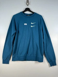 Nike Herren Crewneck Double Swoosh Tech Fleece Sweatshirt Blau Gr. M 21,5x27,5 - Bild 1 von 9