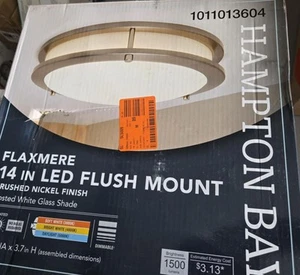 Hampton Bay HB3687-34Flaxmere Bronze Dimmable LED Flush Mount Ceiling Light NEW - Picture 1 of 2