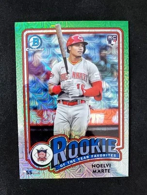 2024 Bowman #ROY-4 Noelvi Marte RC Rookie of the Year Favorites Mojo Refractors - Image 1 of 2
