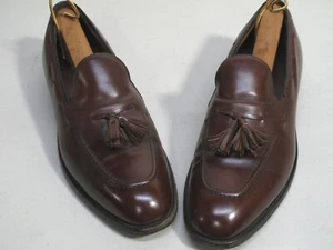 Vtg Bostonian Crown Windsor Shoes 10.5 C Brown Leather Tassel Loafers Goodyear - Picture 1 of 7