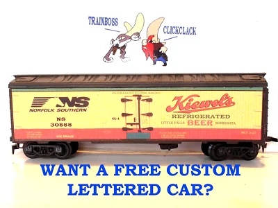 HO SCALE CUSTOM LETTERED KIEWELS BREWING.   🍺🍺🍺🍺🍺  BEER REEFER AVAIL IN O - Image 1 of 4
