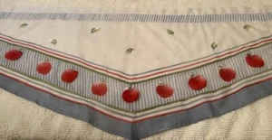 5 Pre-Owned White 48" Wide Valances Apple Design, Used. 13” At End, 22” At Point - Picture 1 of 4